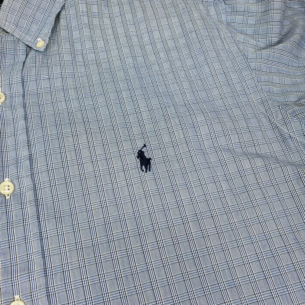 Polo Ralph Lauren Yarmouth Mens 16 32/33 Shirt Blue White Check Cotton (Altered)